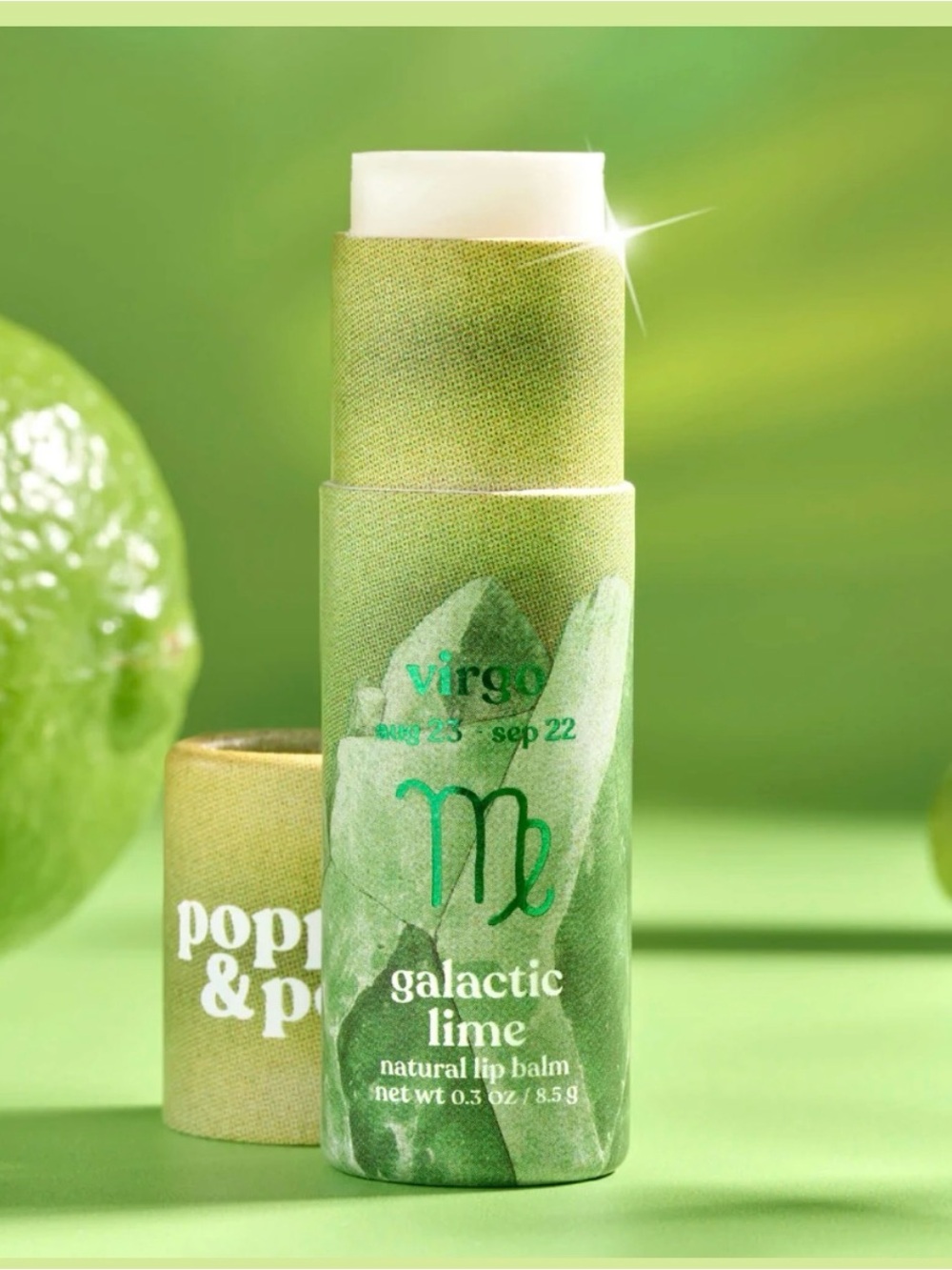Poppy and Pout Lip Balm Virgo- Galactic Lime